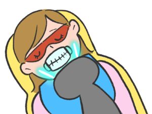 ホワイトニングをする女性