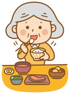 美味しく食実をする女性